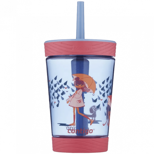 VASO CONTIGO KIDS STRAW TUMBLER 14oz WINK WITH 4C RAINING CATS AND DOGS GRAPHIC