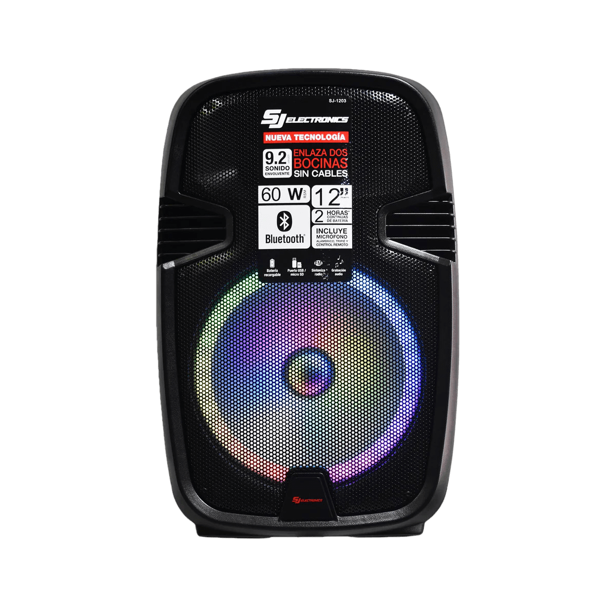 CORNETA SJ RECARGABLE BLUETOOTH/USB 60W 12" SJ-1203 1 CORNETA SJ RECARGABLE BLUETOOTHUSB 60W 12 SJ-1203 modelo