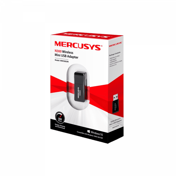 ADAPTADOR USB INALAMBRICO MERCUSYS 300MBPS MW300UM