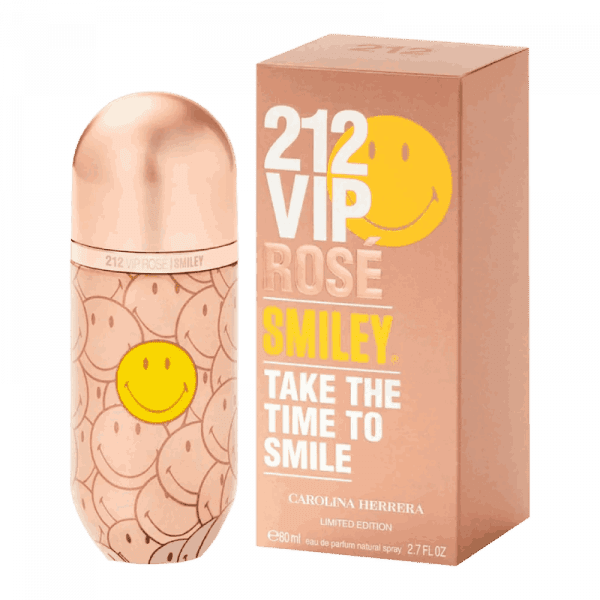 PERFUME 212 VIP ROSÉ SMILEY CAROLINA HERRERA DAMA 80ML