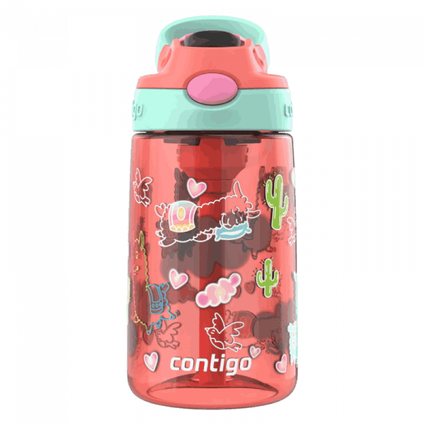 TERMO CONTIGO KIDS AUTOSPOUT CLEANABLE 14oz CORAL LLAMAS