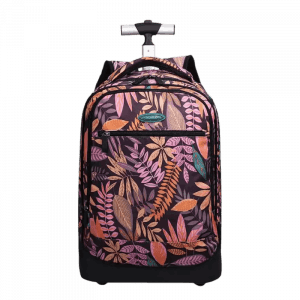BOLSO CARRY ON AOKING CON COBERTOR DE RUEDAS MORADO DE FLORES SLN88036-8