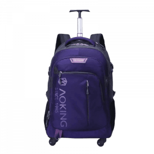 AOKING BOLSO ESCOLAR CARRY ON CON COBERTOR DE RUEDAS MORADO